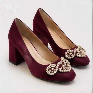 Wine Pearl Pumps