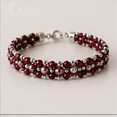 Wine Bead Bracelet