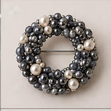 Charcoal Pearl Brooch