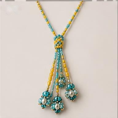 Aqua Tassel Lariat